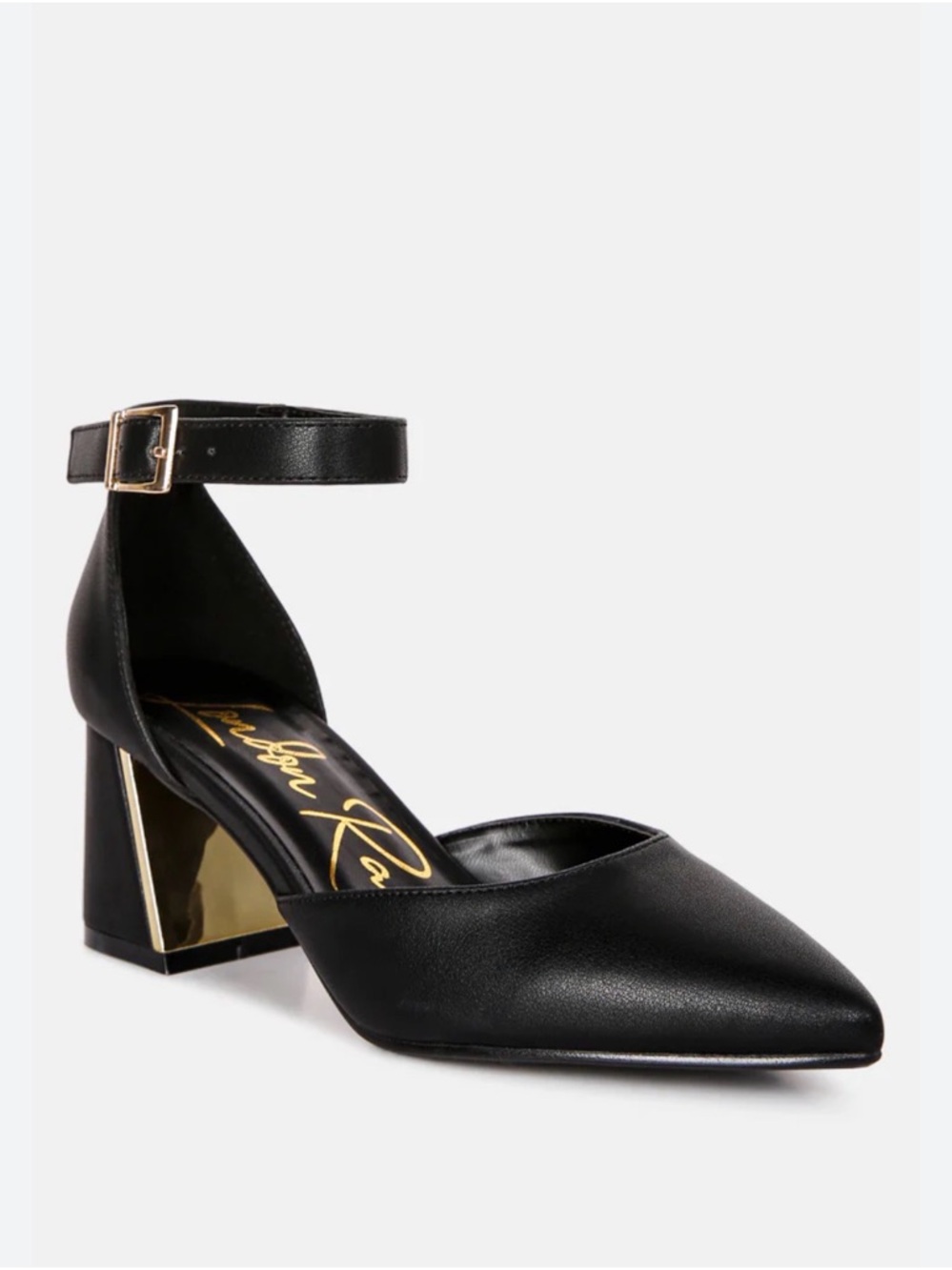 London Rag Myla Faux Leather Metallic Sling Heeled Sandals Women 7